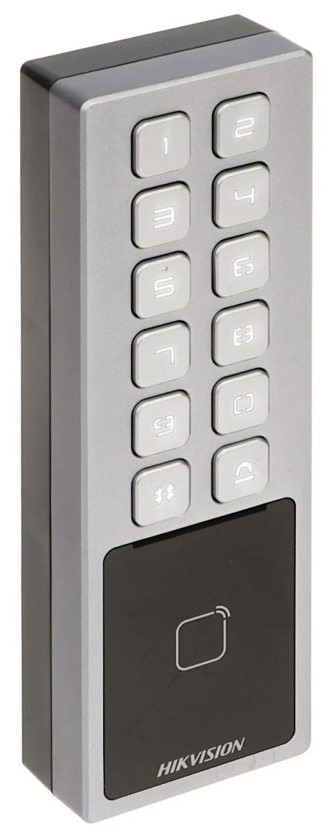 Leitor Hikvision com teclado e leitor de cartões