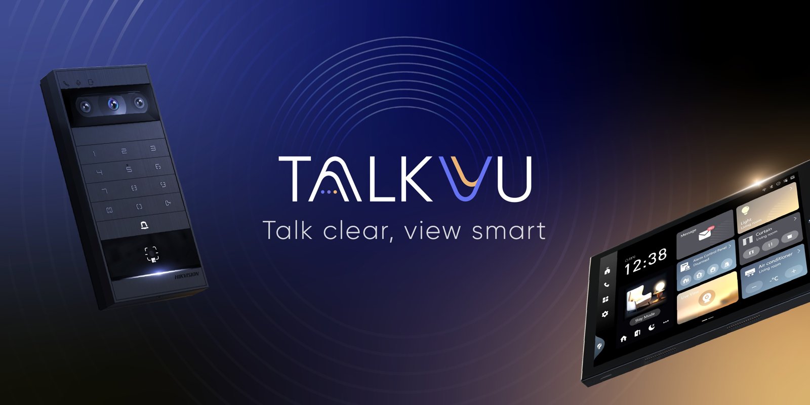 Campanha TalkVu da Hikvision: botoneira com câmaras e monitor interior com painel de casa inteligente
